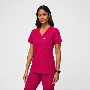 Figs Ultra Rose Catarina One-Pocket Scrub Top